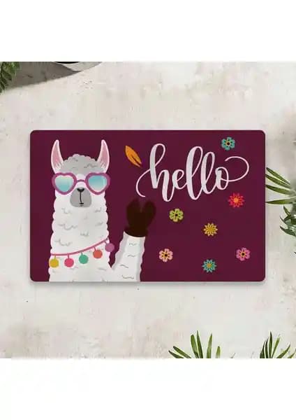 Vagonik Lama Dijital Baskılı 50x70cm Çok Amaçlı Kapı Paspası Ev ve Dış Mekan Kullanımı