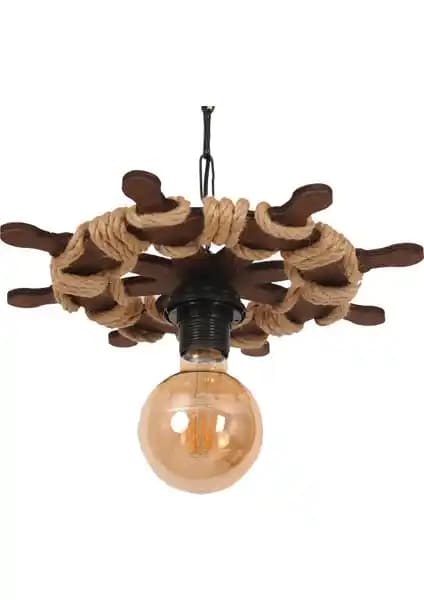 Vedemo Tekli Dümen Ahşap Avize: Modern ve Rustik Tarzların Şık Buluşması