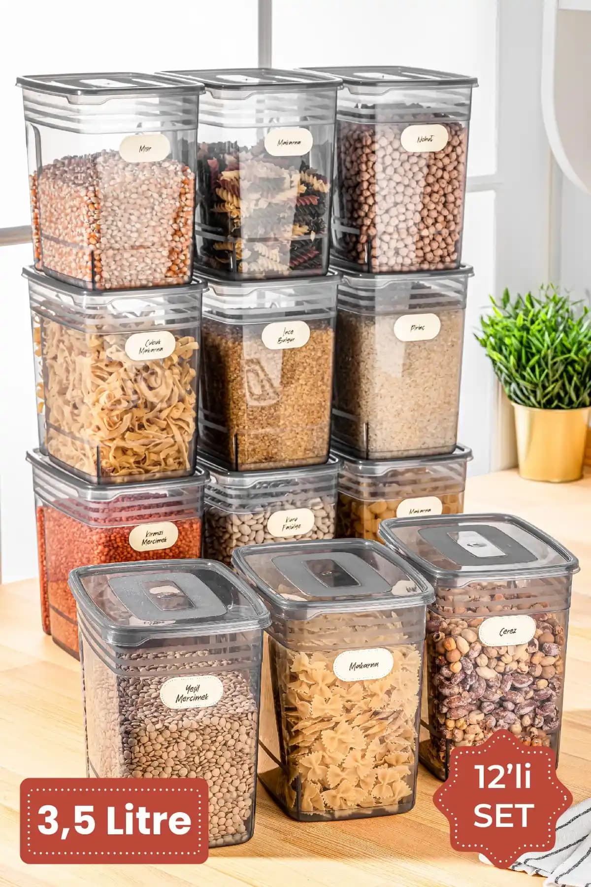 Vienev 12'li Saklama Kabı Seti Geniş Hacim ve Dayanıklılık ile Mutfak Düzeninizi Sağlar