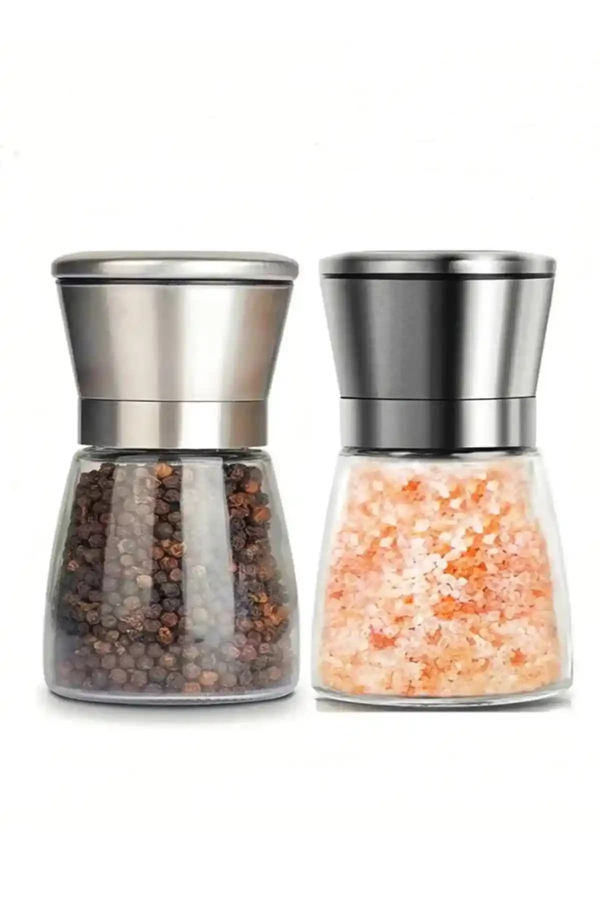 Vivien Home Paslanmaz Çelik Kapaklı Tuz ve Karabiber Değirmeni Modern Mutfaklar İçin