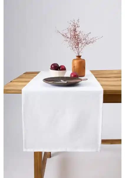 Wellstil Premium Keten Beyaz Runner: Şıklık ve Kaliteyi Bir Arada Sunan Dekoratif Ürün