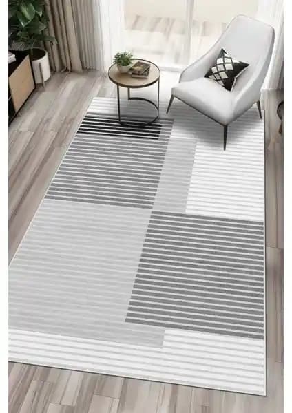 West Home Yıkanabilir Kaymaz Tabanlı Gri Salon Halısı ve Yollukları Özellikleri
