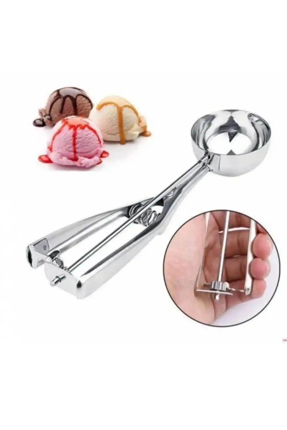 YAKUT Paslanmaz Çelik Dondurma ve Tatlı Servis Kaşığı Profesyonel ve Ev Kullanımı İçin