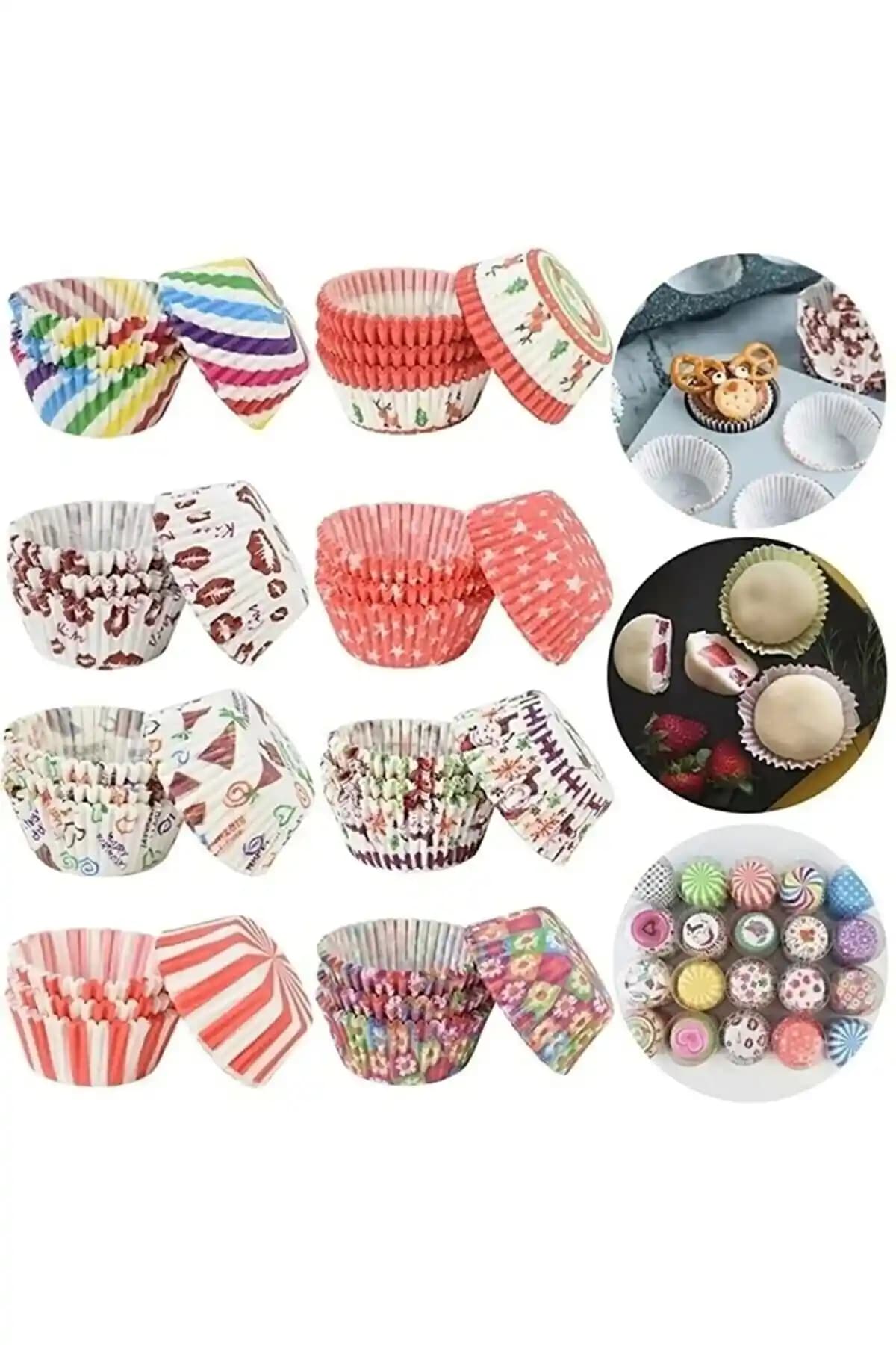 Yenigeldi 200 Adet Renkli Muffin Cupcake Kalıpları Yüksek Kalite ve Çok Renkli Tasarım