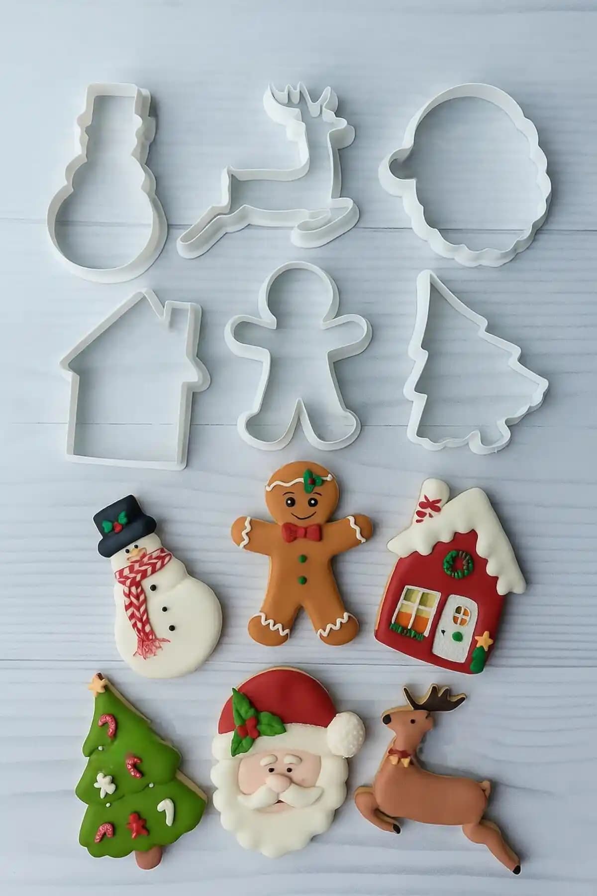 Yerli Üretim 6'lı Noel Kurabiye Kalıbı Seti Yılbaşı Süsleme ve Hediye İçin Uygun