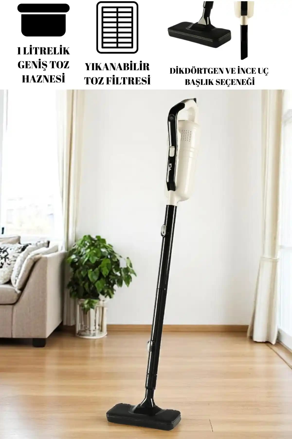 Yui VC90 Torbasız Kablolu Dikey Süpürge: Güçlü ve Pratik Temizlik Çözümü