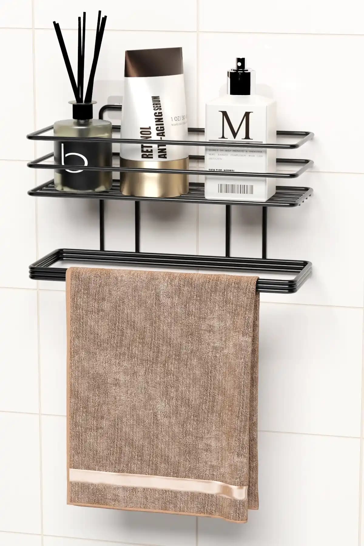 Zabata Yapışkanlı Banyo Rafı Modern Tasarım ve Güçlü Yapışkan Özelliğiyle