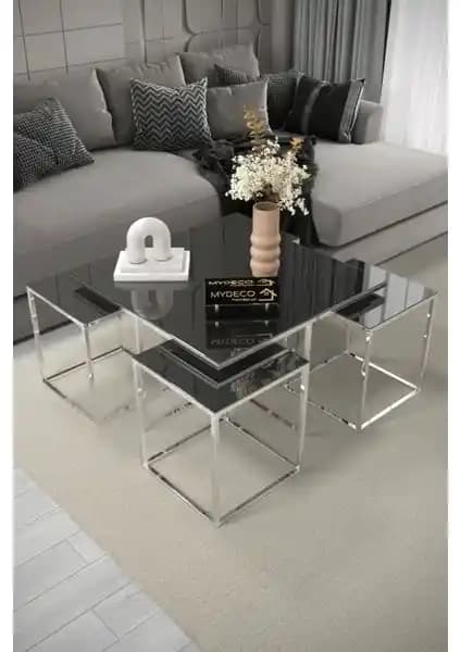 Zeytun Metal Kare Pizza Orta Sehpa Modern Tasarım ve Dayanıklılık Özellikleriyle