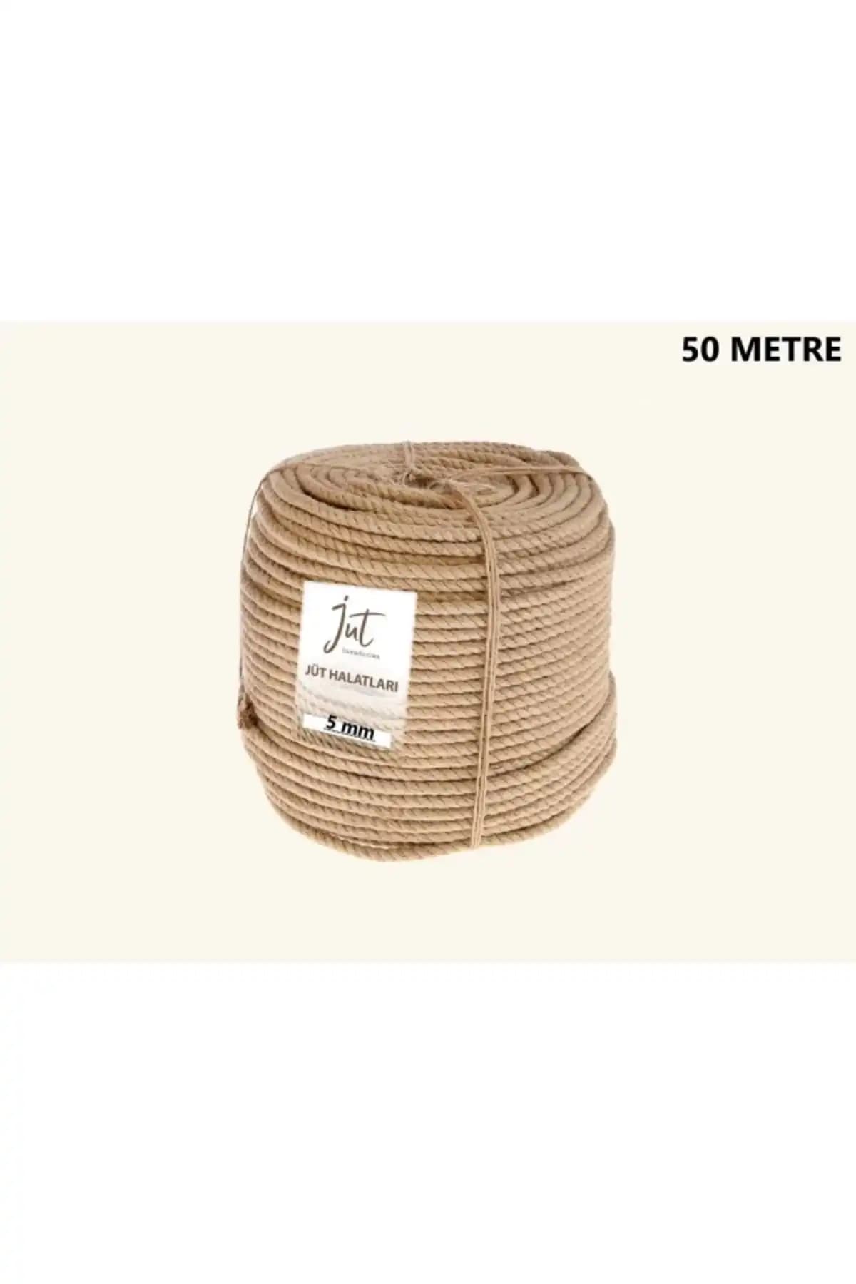 Jüt Halat 5 mm 50 Metre Doğal ve Dayanıklı Dekorasyon ve Uygulama Malzemesi