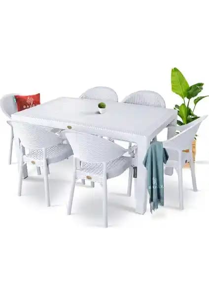 Bahçe ve Teraslar İçin Dayanıklı ve Şık Bahex Bambu Pro Rattan Masa Takımı