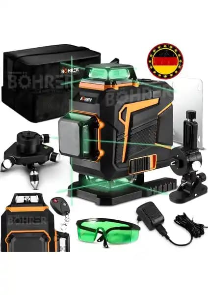 Böhrer Alman 4 Köşe 16 Satır 4*360 Çift Akülü Yeşil Çizgi Lazer Hizalama Makinesi İncelemesi