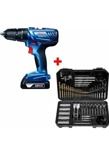 Bosch GSB 180-LI 18V 2Ah Darbeli Şarjlı Matkap ve 103 Parça Aksesuar Seti