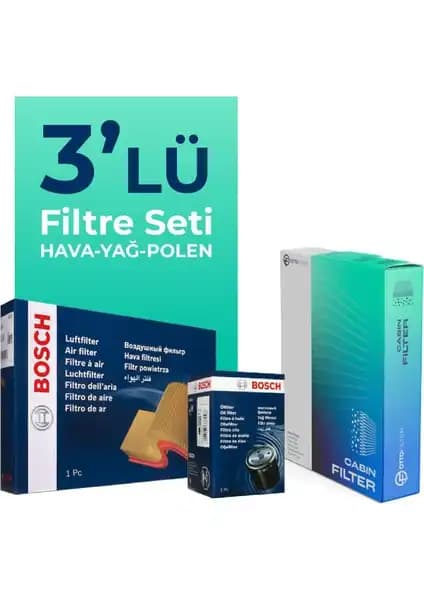 Bosch Nissan Almera 1.5 Filtre Bakım Seti 2001-2008 Motor Performansı ve Temizlik İçin