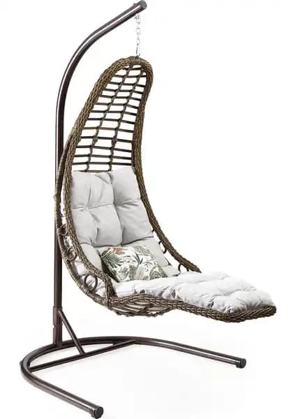 Capri Swing Bodrum Tekli Rattan Bahçe ve Balkon Salıncağı Yüksek Dayanıklılık