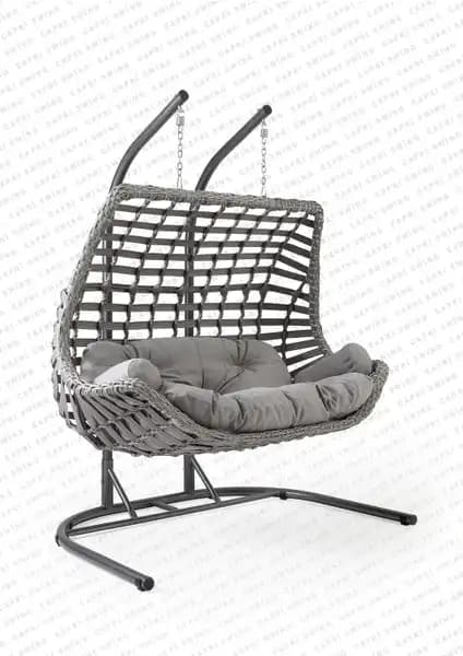 Capri Swing Cunda Çiftli Rattan Bahçe Salıncağı - Dayanıklı ve Şık Dış Mekan Dekorasyonu