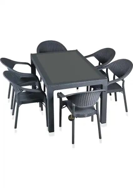 Çavdar Group Violet Raddan Camlı 90x150 Masa Takımı Dış Mekanlar İçin Dayanıklı ve Şık Tasarım
