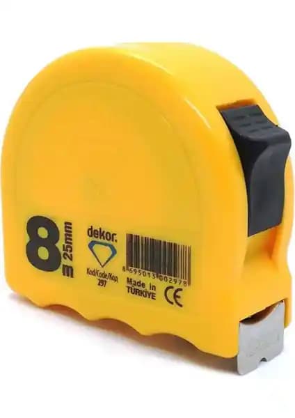 Dekor Şerit Metre 8 M X 25 Mm 297: Dayanıklı ve Hassas Ölçüm Aracı