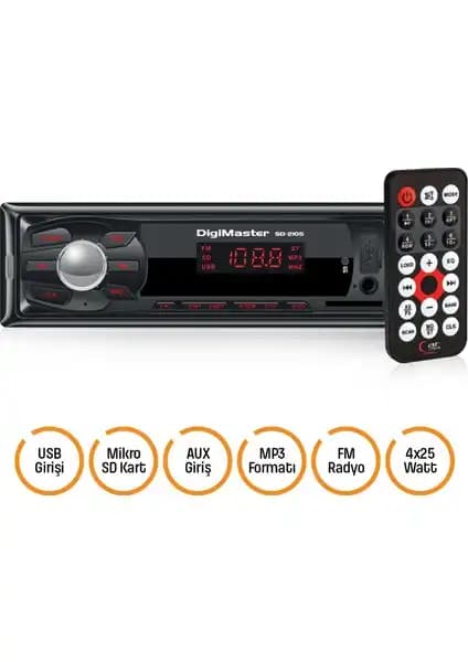Digimaster SD-2105 Otomobil Çok Fonksiyonlu MP3 Radyo Teyp Yüksek Ses Gücü ile