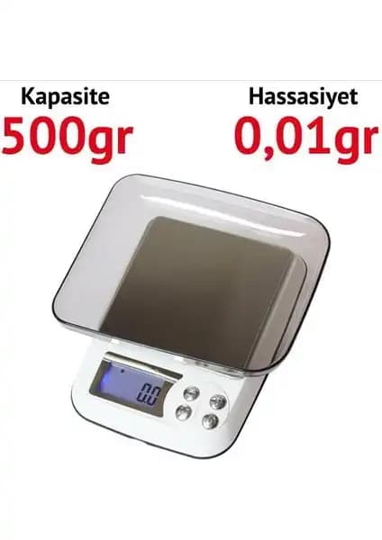 Enra DM-3 Dijital Kefeli Kuyumcu ve Laboratuvar Tartısı 500g Hassas Ölçüm Özelliği ile