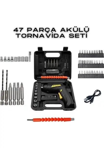 Hegi 47 Parça Akülü Tornavida Seti: Çok Yönlü ve Dayanıklı Tamir Çözümü