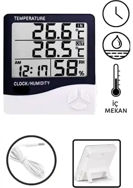 Hubstein HTC-2 Dijital Masa Termometre ve Nem Ölçer: Çok Fonksiyonlu ve Güvenilir Cihaz