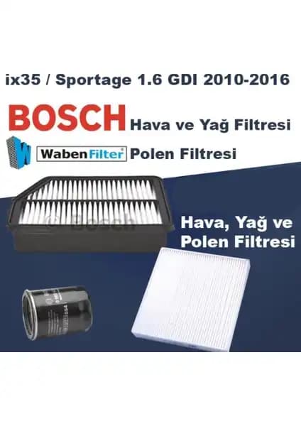 Hyundai ix 35 ve Kia Sportage 1.6 GDI için Bosch ve Waben filtre seti performans ve koruma sağlar