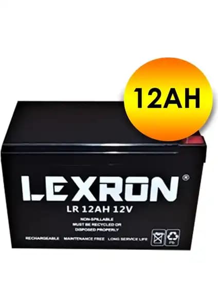 Lexron 12AH 12V AGM Akü: Endüstriyel ve Otomotiv Uygulamaları İçin Güçlü ve Güvenilir Batarya