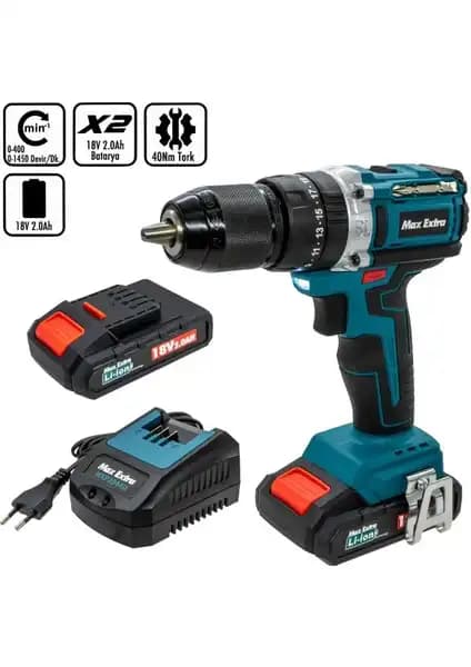 Max Extra MXP2944D 18V 2.0Ah Li-Ion Kablosuz Darbeli Matkap Performans ve Dayanıklılık