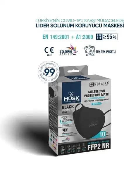 Musk FFP2/N95 Siyah Maske ile Medizer Qzer Fuşya Desenli Maske Karşılaştırması 1
