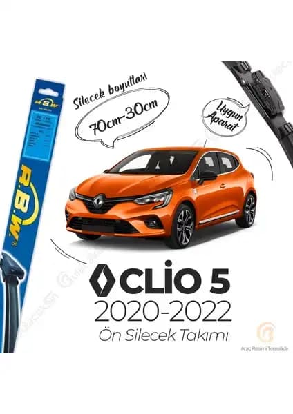 Renault Clio 5 (2020-2022) için R.B.W. Muz Silecek Takımı yüksek performanslı ve dayanıklı