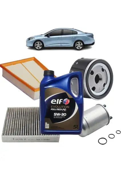 Renault Fluence 4Plus Karbon Filtre Bakım Seti 1.5 Dci K9K Motorlar İçin Uyumlu