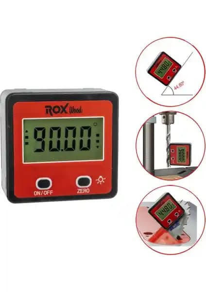 Rox Wood 0095 Dijital Mıknatıslı Açı Ölçer Profesyonel Kullanım İçin Hassas ve Taşınabilir