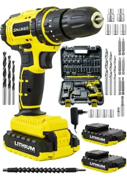 Snaiker 12V 1.2Ah Gtx Darbeli Çift Metal Şanzumanlı Elektrikli Vidalama