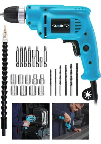 Snaiker 450 Watt Darbesiz Vidalama Matkap ve 24 Parçalık Set İncelemesi