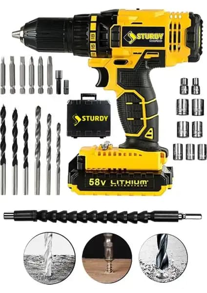 Sturdy 58V 6AH Metal Sanzumanlı Yeni 2022 Serisi Çift Akülü Matkap İncelemesi ve Özellikleri