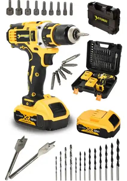 Sturdy Japon Techn 2022 Seri 58V Çift Akülü Şarjlı Vidalama ve Delme Cihazı Özellikleri