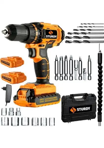 Sturdy Japon Teknolojili 92VF12AH Çift Akülü Metal Şanzuman Darbeli Matkap