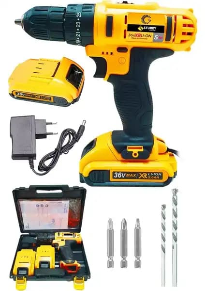 Sturdy Power Tools 36V Çift Akülü Vidalama Matkap: Yüksek Performans ve Dayanıklılık