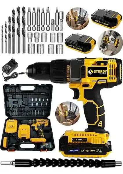 Sturdy Power Tools 48VF 6mAh Li̇tyum Çift Akülü Vidalama Matkap İnceleme ve Özellikleri