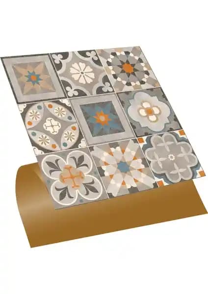 Tink Kendinden Yapışkanlı PVC Karo Karşılaştırması: Apricot ve Karma Desenler