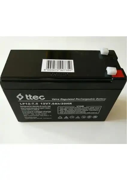 Ttec 12 Volt 7 Amper Kuru Akü: Güçlü ve Güvenilir Çocuk ve Endüstriyel Uygulamalar İçin