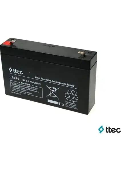 Ttec T.Tec Plus 6V 7Ah Bakımsız Kuru Akü: Güç ve Güvenilirlik Sunan Kompakt Enerji Çözümü