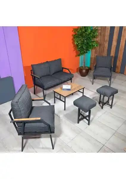 Ufuk Home Linda 2+1+1 Oturma Grubu ve Puf Sehpa ile Modern ve Dayanıklı Tasarım
