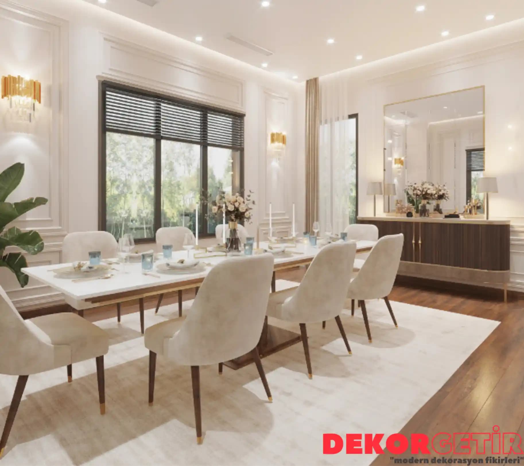 Kiralık Evlerde Siyah, Ahşap ve Gri Tonlarla Yemek Odası Dekorasyonunda Pratik Çözümler