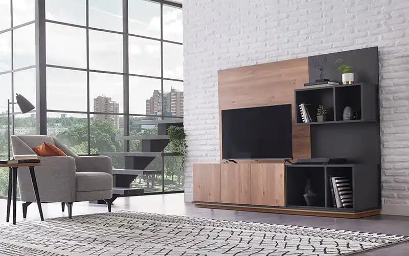 Oturma Odasında Kanepe, Çalışma Masası ve TV Ünitesi Düzenleme Yöntemleri ve İpuçları