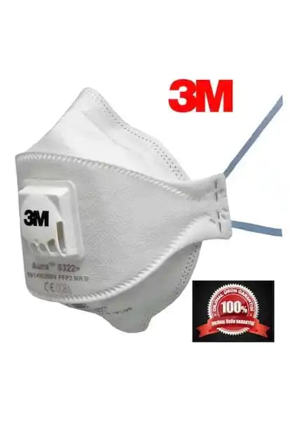 3M 9322 Aura FFP2 Ventilli Solunum Koruyucu Maske Güvenlik ve Konfor Birlikte Sunar