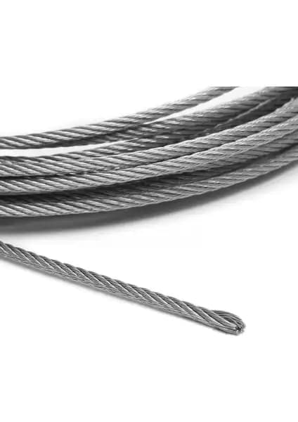 Adelinspor Galvanizli Çelik Halat 2 mm x 20 m Dayanıklı ve Çok Yönlü Kullanım için