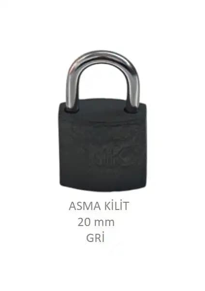 Adilon Asma Kilit 20MM Gri Güvenlik ve Kullanım Kolaylığı Sunan Dayanıklı Kilit Çözümü