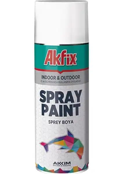 Akfix Akrilik Sprey Boya Parlak Beyaz 400ml Çok Yüzeyli ve Dayanıklı Kullanım