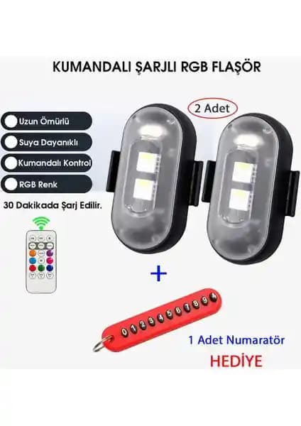 Babikamium Kumandalı Şarjlı Çift RGB LED Flaşör Ürünü Güçlü ve Çok Fonksiyonlu Aydınlatma Çözümü